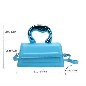 Shein crossbody bag metallic blue handle